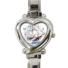 Ship Sail Sea Waves Heart Italian Charm Watch by uniart180623