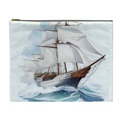 Ship Sail Sea Waves Cosmetic Bag (xl) by uniart180623