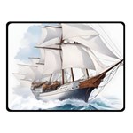 Ship Sail Sea Waves Fleece Blanket (Small) 50 x40  Blanket Front