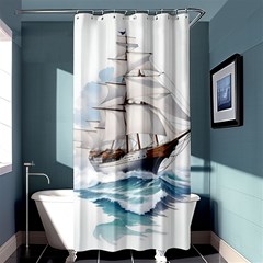 Ship Sail Sea Waves Shower Curtain 36  X 72  (stall)  by uniart180623