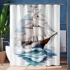 Ship Sail Sea Waves Shower Curtain 60  X 72  (medium)  by uniart180623