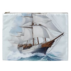 Ship Sail Sea Waves Cosmetic Bag (xxl) by uniart180623