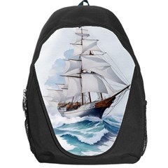 Ship Sail Sea Waves Backpack Bag by uniart180623