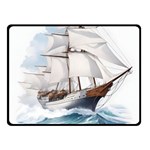 Ship Sail Sea Waves Two Sides Fleece Blanket (Small) 45 x34  Blanket Back