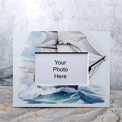 Ship Sail Sea Waves White Tabletop Photo Frame 4 x6 