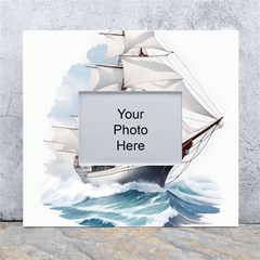 Ship Sail Sea Waves White Wall Photo Frame 5  X 7  by uniart180623