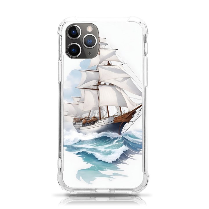 Ship Sail Sea Waves iPhone 11 Pro 5.8 Inch TPU UV Print Case