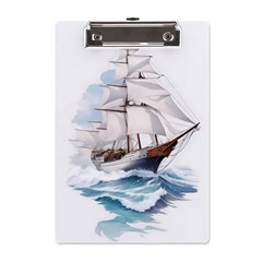 Ship Sail Sea Waves A5 Acrylic Clipboard by uniart180623