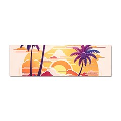 Nature Tropical Palm Trees Sunset Sticker (bumper) by uniart180623