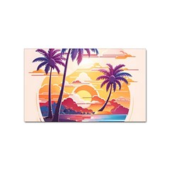 Nature Tropical Palm Trees Sunset Sticker Rectangular (100 Pack) by uniart180623