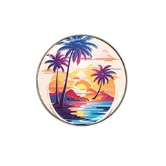 Nature Tropical Palm Trees Sunset Hat Clip Ball Marker (4 Pack) by uniart180623