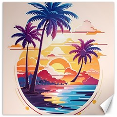 Nature Tropical Palm Trees Sunset Canvas 12  X 12  by uniart180623