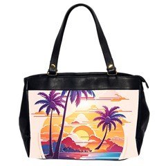 Nature Tropical Palm Trees Sunset Oversize Office Handbag (2 Sides) by uniart180623