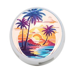 Nature Tropical Palm Trees Sunset 4-port Usb Hub (one Side) by uniart180623