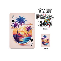 Nature Tropical Palm Trees Sunset Playing Cards 54 Designs (mini) by uniart180623