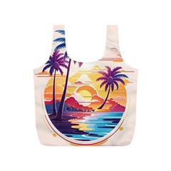 Nature Tropical Palm Trees Sunset Full Print Recycle Bag (s) by uniart180623