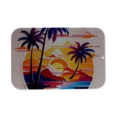 Nature Tropical Palm Trees Sunset Open Lid Metal Box (silver)  