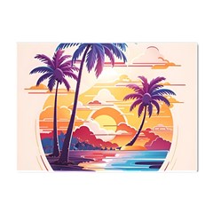 Nature Tropical Palm Trees Sunset Crystal Sticker (a4) by uniart180623