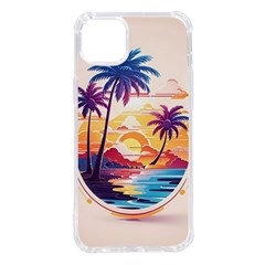 Nature Tropical Palm Trees Sunset Iphone 14 Plus Tpu Uv Print Case by uniart180623