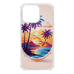 Nature Tropical Palm Trees Sunset Iphone 13 Pro Tpu Uv Print Case