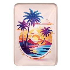 Nature Tropical Palm Trees Sunset Rectangular Glass Fridge Magnet (4 Pack)