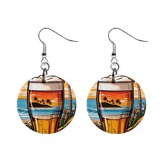 Beach Summer Drink Mini Button Earrings by uniart180623