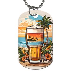 Beach Summer Drink Dog Tag (one Side) by uniart180623