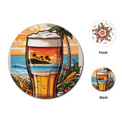 Beach Summer Drink Playing Cards Single Design (round)