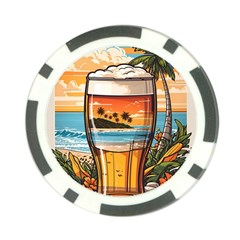 Beach Summer Drink Poker Chip Card Guard