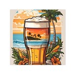 Beach Summer Drink Square Satin Scarf (30  x 30 ) Front