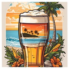 Beach Summer Drink Wooden Puzzle Square by uniart180623