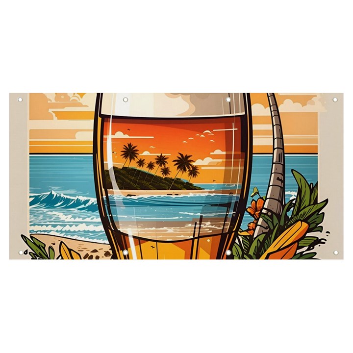 Beach Summer Drink Banner and Sign 8  x 4 