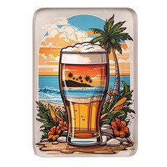 Beach Summer Drink Rectangular Glass Fridge Magnet (4 Pack)