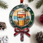 Beach Summer Drink Metal X Mas Lollipop with Crystal Ornament Front