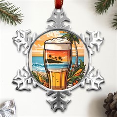 Beach Summer Drink Metal Small Snowflake Ornament by uniart180623