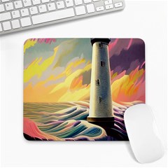 Lighthouse Colorful Abstract Art Large Mousepad by uniart180623