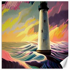 Lighthouse Colorful Abstract Art Canvas 12  X 12  by uniart180623