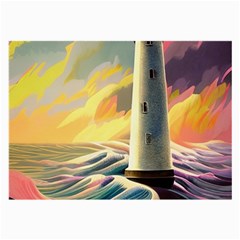 Lighthouse Colorful Abstract Art Large Glasses Cloth by uniart180623