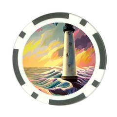 Lighthouse Colorful Abstract Art Poker Chip Card Guard (10 Pack) by uniart180623