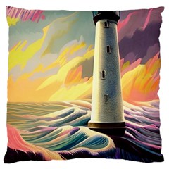 Lighthouse Colorful Abstract Art Large Cushion Case (one Side) by uniart180623