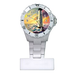 Lighthouse Colorful Abstract Art Plastic Nurses Watch by uniart180623