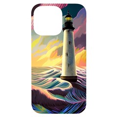 Lighthouse Colorful Abstract Art Iphone 14 Pro Max Black Uv Print Case