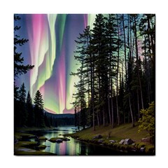 Northern Lights Aurora Borealis Tile Coaster by uniart180623