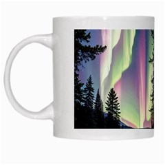 Northern Lights Aurora Borealis White Mug by uniart180623