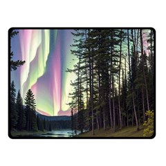 Northern Lights Aurora Borealis Fleece Blanket (small) by uniart180623