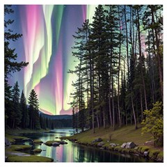 Northern Lights Aurora Borealis Wooden Puzzle Square by uniart180623