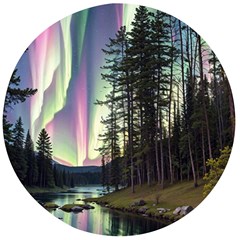 Northern Lights Aurora Borealis Wooden Bottle Opener (round) by uniart180623