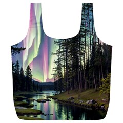 Northern Lights Aurora Borealis Full Print Recycle Bag (xxl) by uniart180623