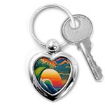 Waves Rainbow Sea Key Chain (Heart) Front