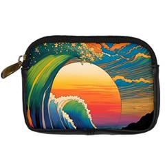 Waves Rainbow Sea Digital Camera Leather Case by uniart180623